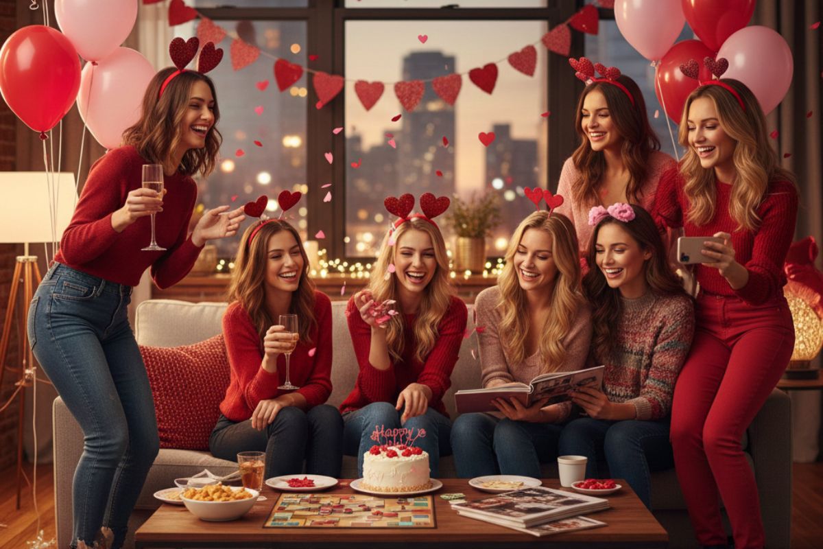 Happy Single Friends Bonding Over Dinner