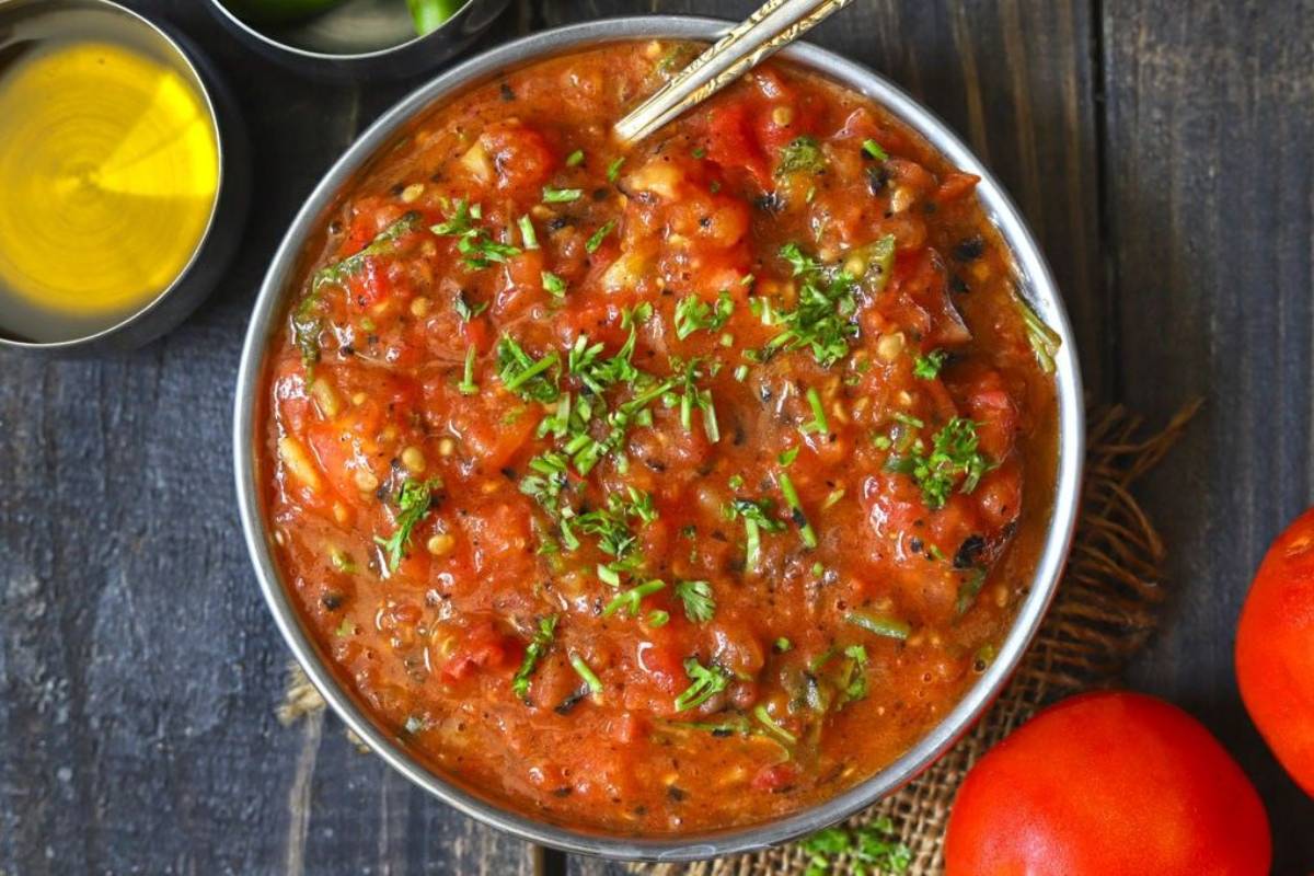 Zero Oil Tomato Chutney Recipe