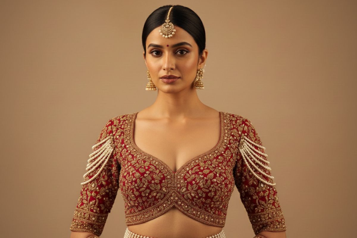 Heavy Embroidery Bridal Blouse Design