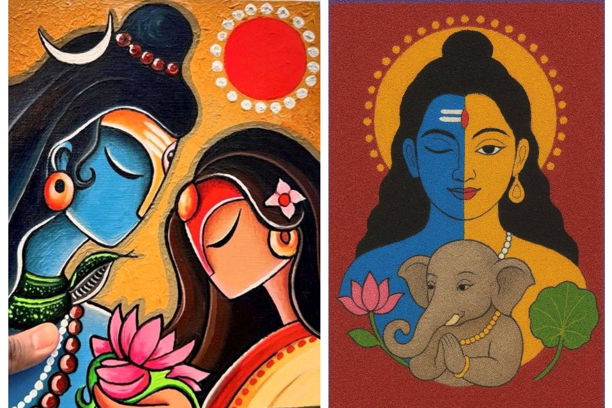 Mahashivratri Shiva Shakti Rangoli Ideas