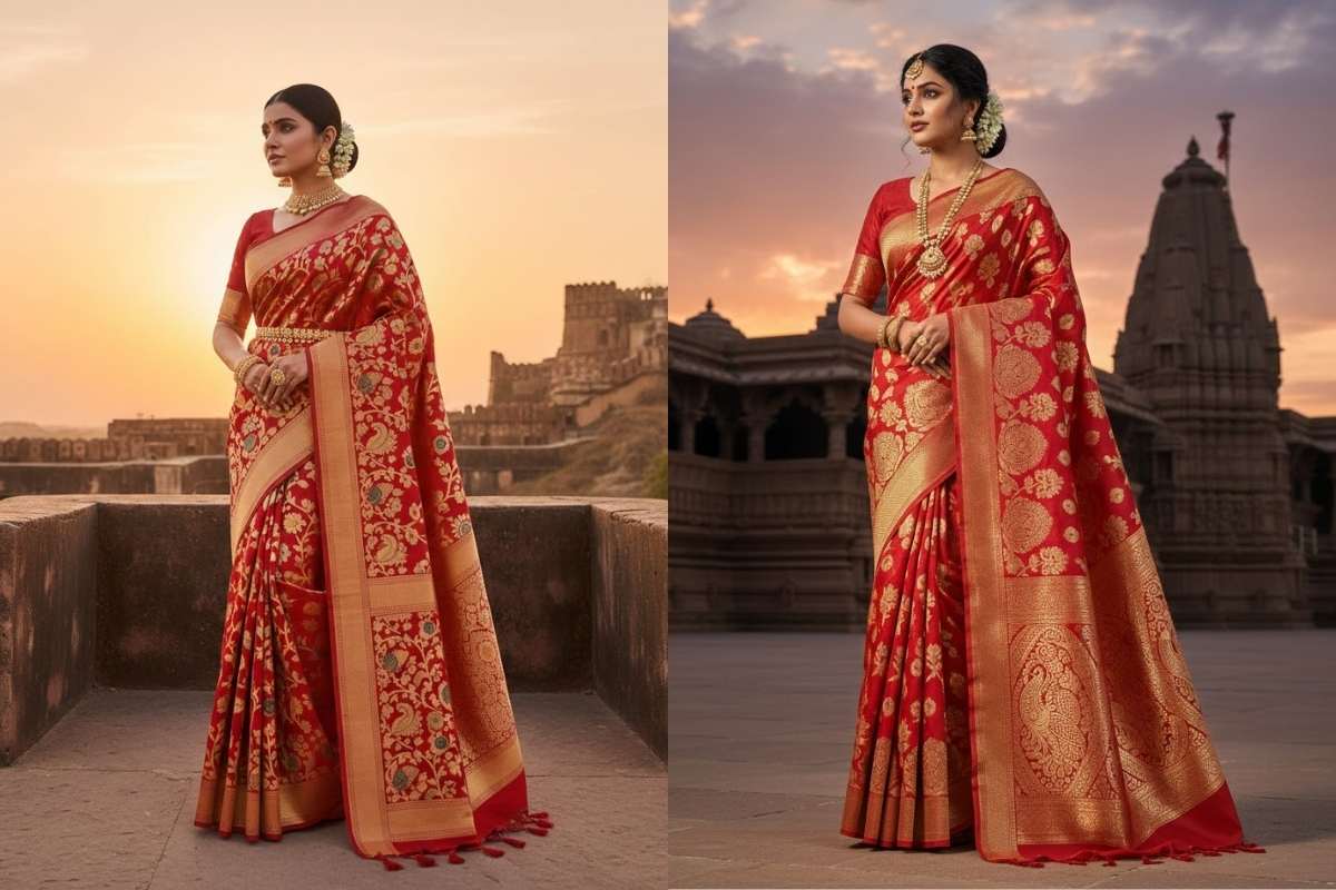 Banarasi Red Saree Design (AI IMAGE)