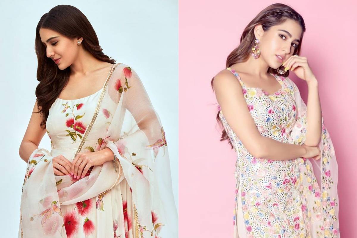 Sara Ali Khan Inspired Floral Sleeveless Kurta Set