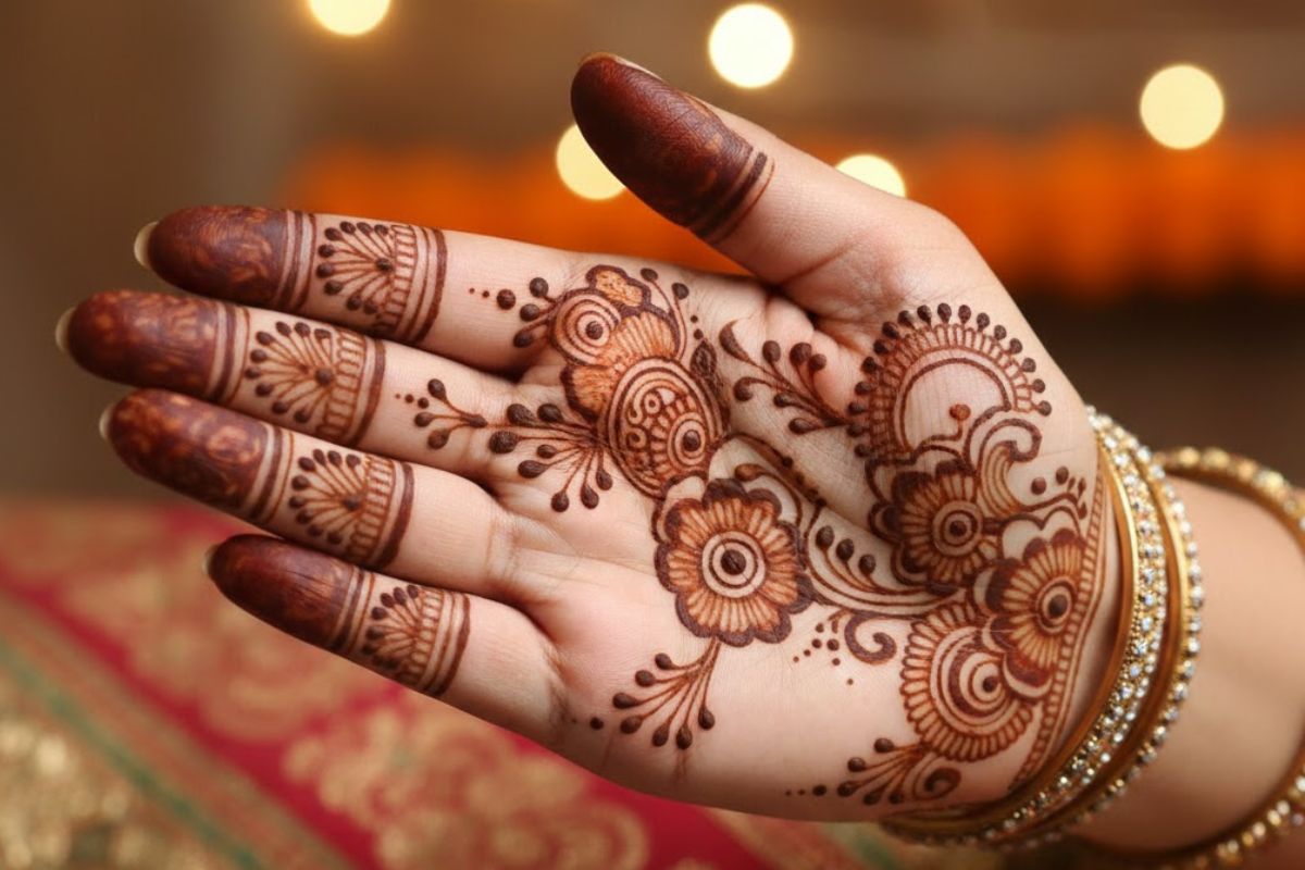Front Hand Simple Mehndi Design (AI IMAGE)