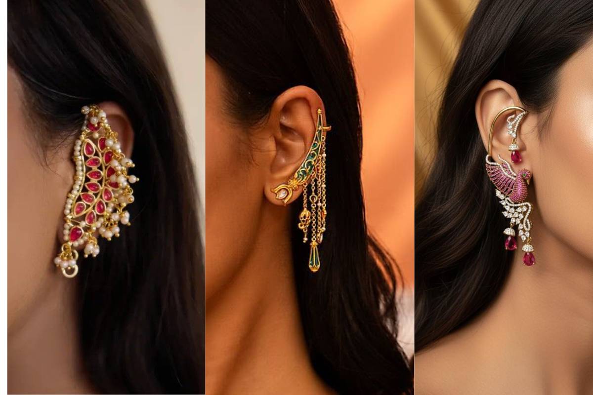 Simple Yet Stylish – Gemstone और Modern Pearl Motifs वाले Earcuffs