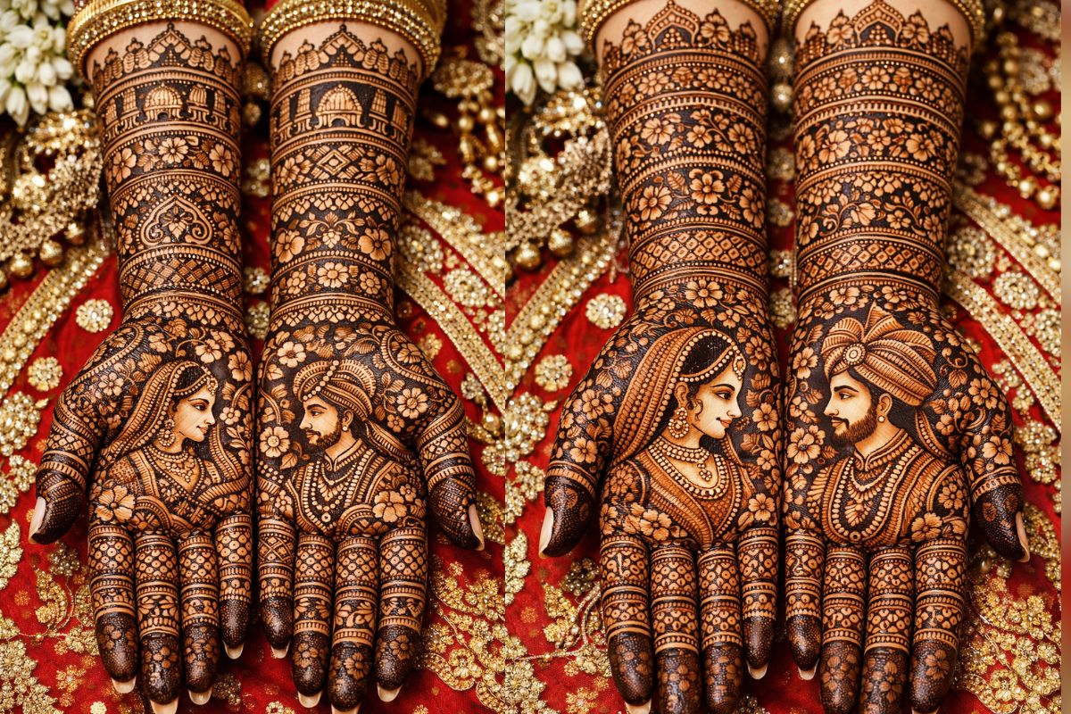 dulha dulhan mehndi design