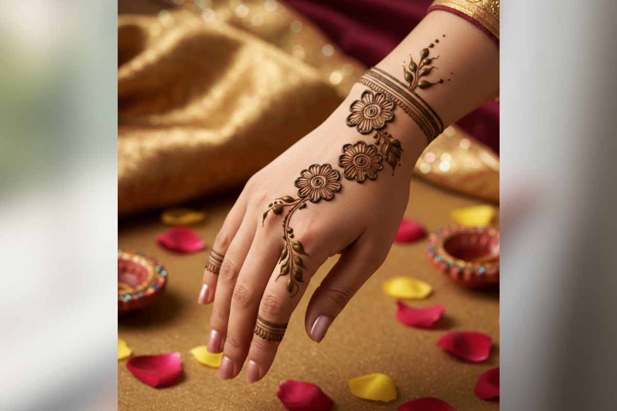 easy back hand mehndi design