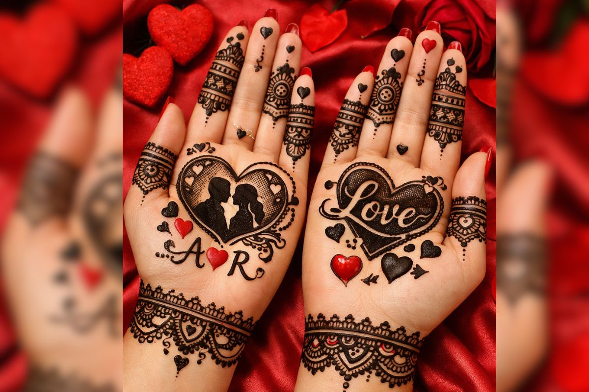 heart shape mehndi design