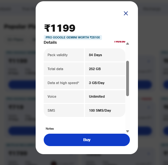 1199 रुपये वाला प्लान 
