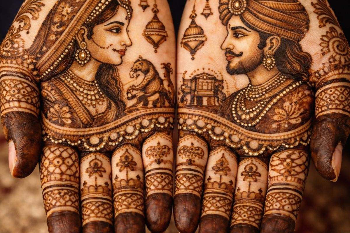 king and queen mehndi design