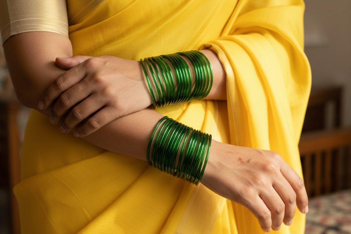 plain glass green bangles
