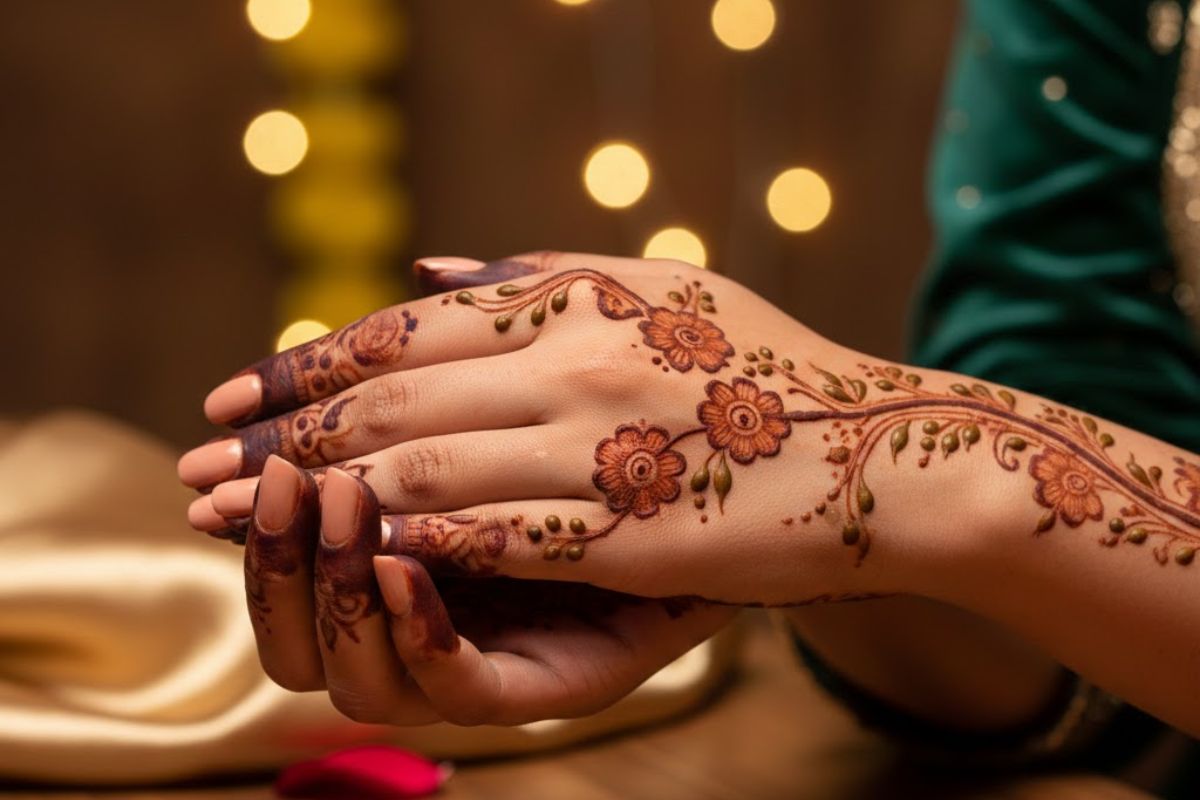 simple floral mehndi design 