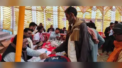तेलौछ में आयोजित जन समाधान शिविर में उमड़ी भीड़