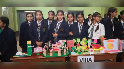 बालिका विद्यापीठ में बच्चों ने किया गणित के प्रोजेक्ट का प्रदर्शन