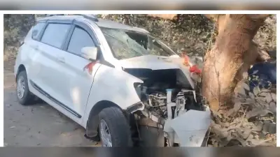 बाराती गाड़ी दुर्घटनाग्रस्त, एक की मौत, चार घायल
