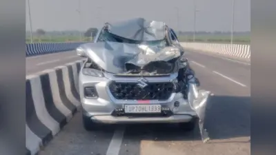 ट्रक और कार के टक्कर में कार चालक गंभीर