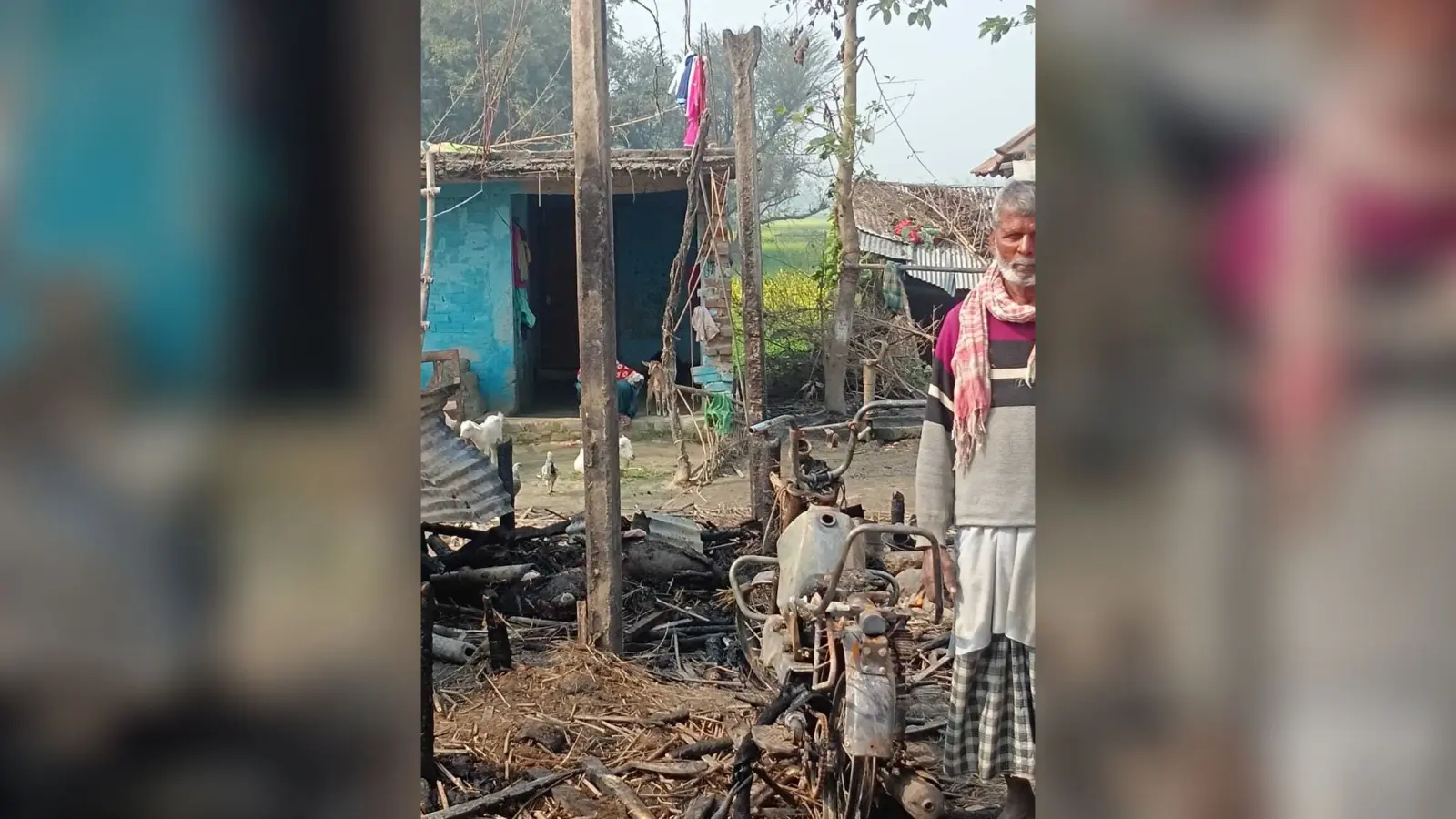 आग लगने से तीन बकरी समेत लाखों की संपत्ति जलकर राख