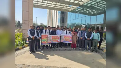 एम्स देवघर में एमडीए को लेकर निकाली जागरूकता रैली