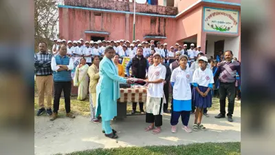 स्कूल में दौड़ प्रतियोगिता का आयोजन