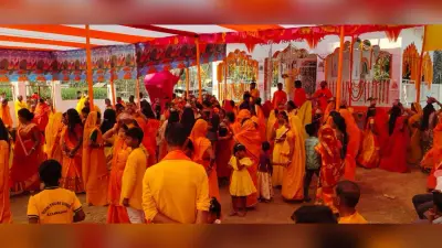 सदापुर शिव मंदिर में प्राण-प्रतिष्ठा को निकाली शोभायात्रा