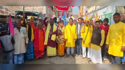 शिवलिंग स्थापना को निकाली कलश शोभायात्रा