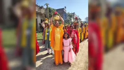 मनोकामना नाथ महादेव शिवलिंग स्थापना को लेकर निकाली गयी कलश यात्रा