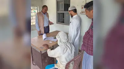 फॉर्मर आईडी निर्माण कार्य का बीडीओ ने लिया जायजा