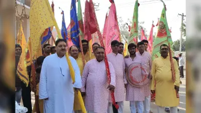 श्री श्याम फाल्गुन महोत्सव को लेकर निकाली गयी निशान शोभा यात्रा