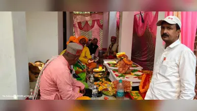 नवनिर्मित मंदिर में शिवलिंग स्थापना को ले अनुष्ठान शुरू