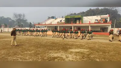 सिपाही प्रशिक्षण का एसपी ने लिया जायजा, सिखाया अनुशासन का पाठ
