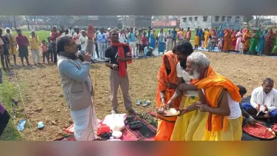 Bhagalpur news दरियापुर के चन्द्रभानपुर गांव में महायज्ञ को लेकर भूमि पूजन