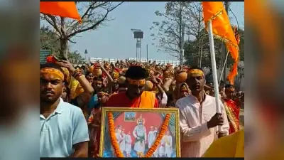 चित्रगुप्त प्रतिमा की प्राण-प्रतिष्ठा को लेकर निकली कलशयात्रा