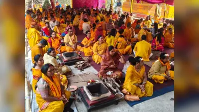 पूर्णाहुति के साथ गायत्री अखंड महामंत्र जाप का समापन