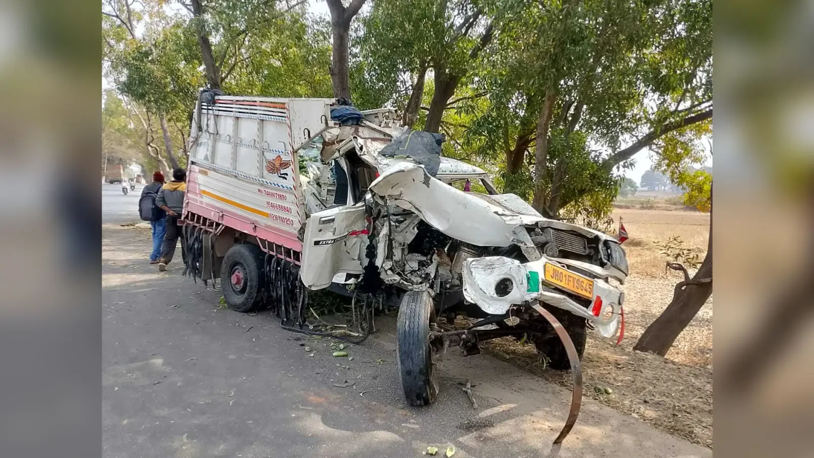 पेड़ से टकरायी पिकअप वैन, खलासी घायल