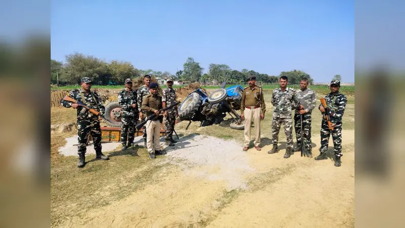 मेंची नदी से अवैध बालू खनन करते दो ट्रैक्टर जब्त