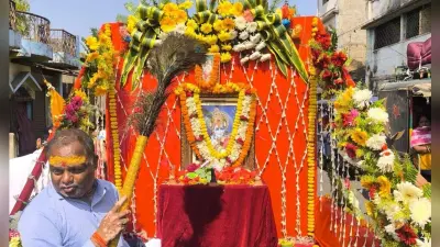 श्री श्याम के जयकारों से गूंजा शहर, भक्तों ने पारंपरिक परिधान में निकाली निशान शोभा यात्रा