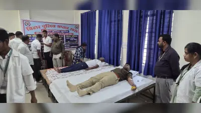 पुलिस केंद्र में 62 जवानों ने किया स्वैच्छिक रक्तदान