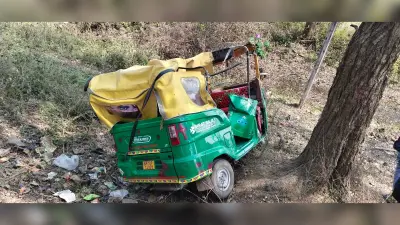 अज्ञात ट्रक ने ऑटो को मारी टक्कर, ऑटो पलटने से चार लोग जख्मी, दो रेफर