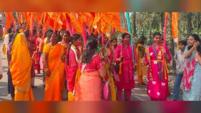 सेमापुर से कटिहार पहुंची खांटू श्याम निशान शोभायात्रा