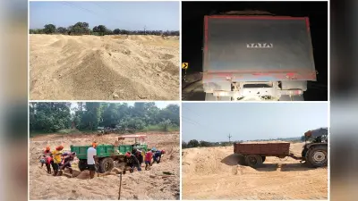 पतरातू में बालू के अवैध उठाव से दामोदर छलनी, प्रशासन बना है मूकदर्शक