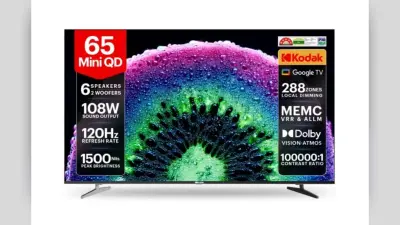 Kodak का 65-इंच Mini LED 4K TV इंडिया में हुआ लॉन्च, मिलता है 108W का स्पीकर सिस्टम