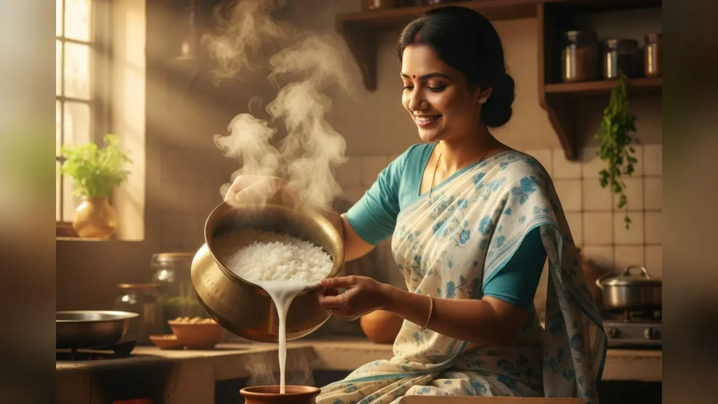 क्या आप भी चावल का पानी (पसावन) फेंक देते हैं? इसके 3 बड़े फायदे जानकर आप हैरान रह जाएंगे