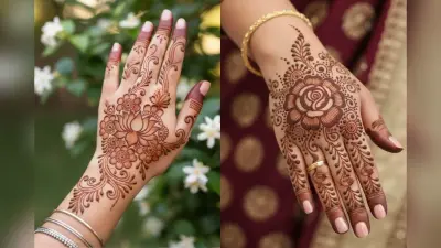 ट्राई करें फूलों वाली सिंपल मेहंदी डिजाइन और हाथों की खूबसूरती बढ़ाएं