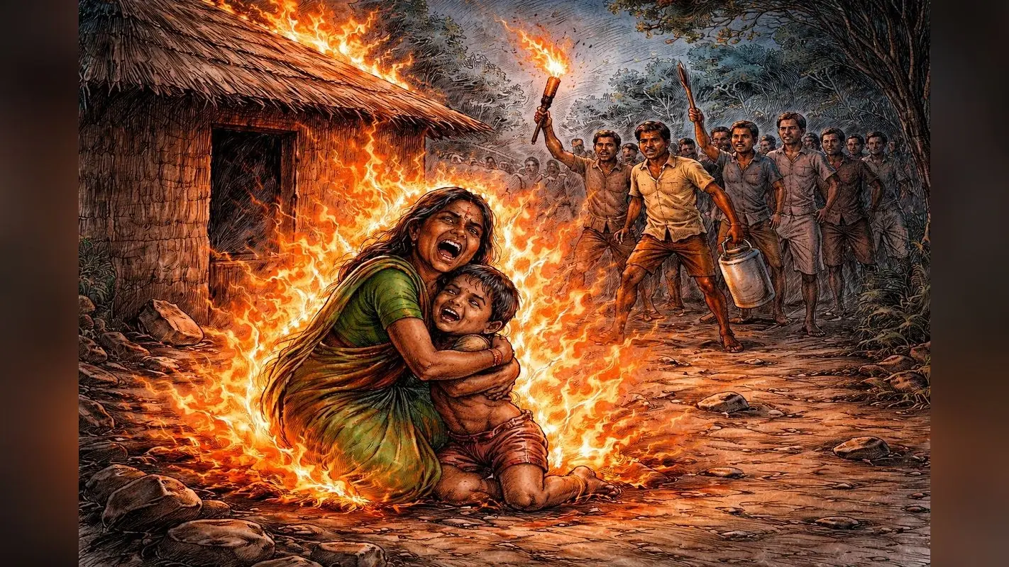 अंधविश्वास ने ली मां-बेटे की जान, कुमारडुंगी में डायन-बिसाही के शक में पेट्रोल डालकर जिंदा जलाया