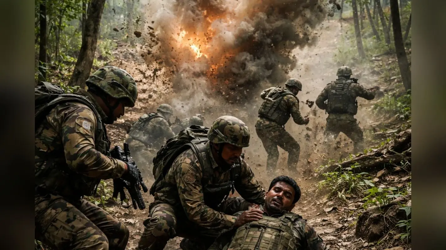 पश्चिमी सिंहभूम में IED विस्फोट: 2 CRPF जवान घायल, इनामी नक्सलियों की मौत के बाद माओवादियों की कायराना हरकत