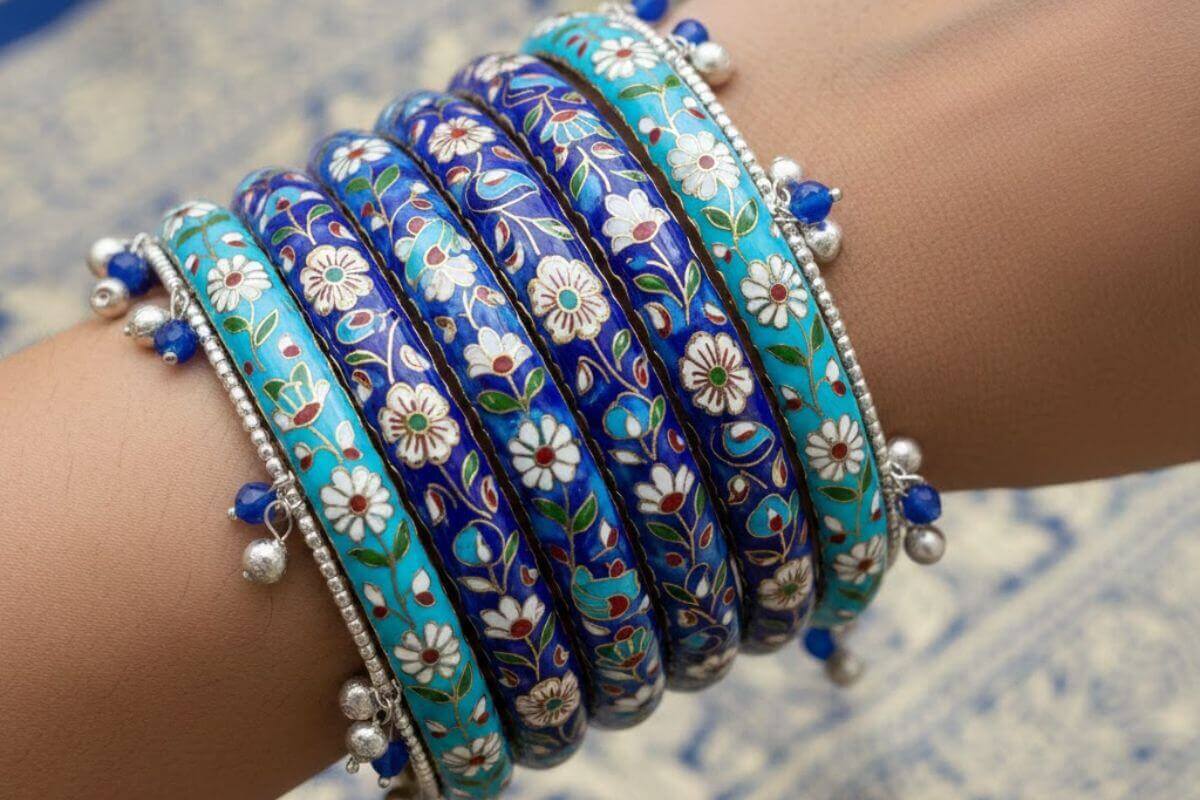 work blue bangles 