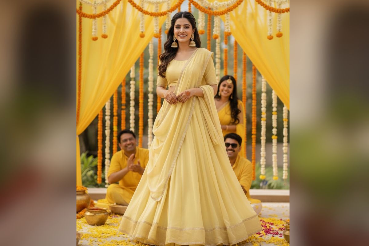 yellow lehenga for haldi