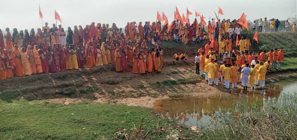 बजरंगबली की प्राण प्रतिष्ठा को लेकर निकली कलश यात्रा