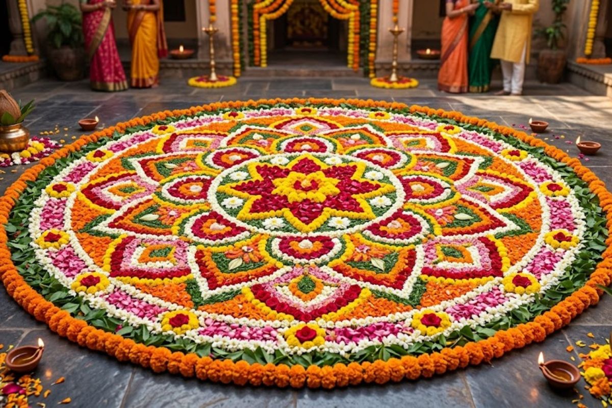 flower rangoli design