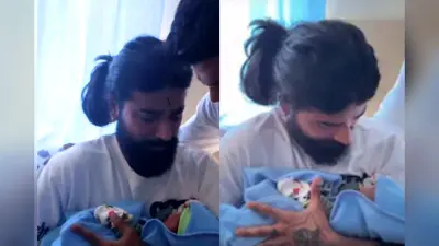 व्हीलचेयर पर अस्पताल पहुंचे अनुराग डोभाल, बेबी को गोद में लेते ही रो पड़े, कहा-मेरे बच्चे के लिए दूसरा जन्म