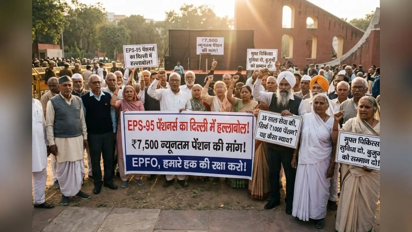 35 साल की नौकरी और पेंशन सिर्फ ₹1,171? EPS-95 पेंशनर्स का दिल्ली में जोरदार प्रदर्शन